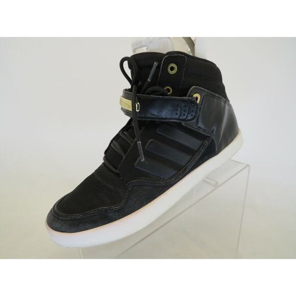Adidas Black Laces Strap Athletic Casual Shoes Sneakers Mens Size 9.5 M